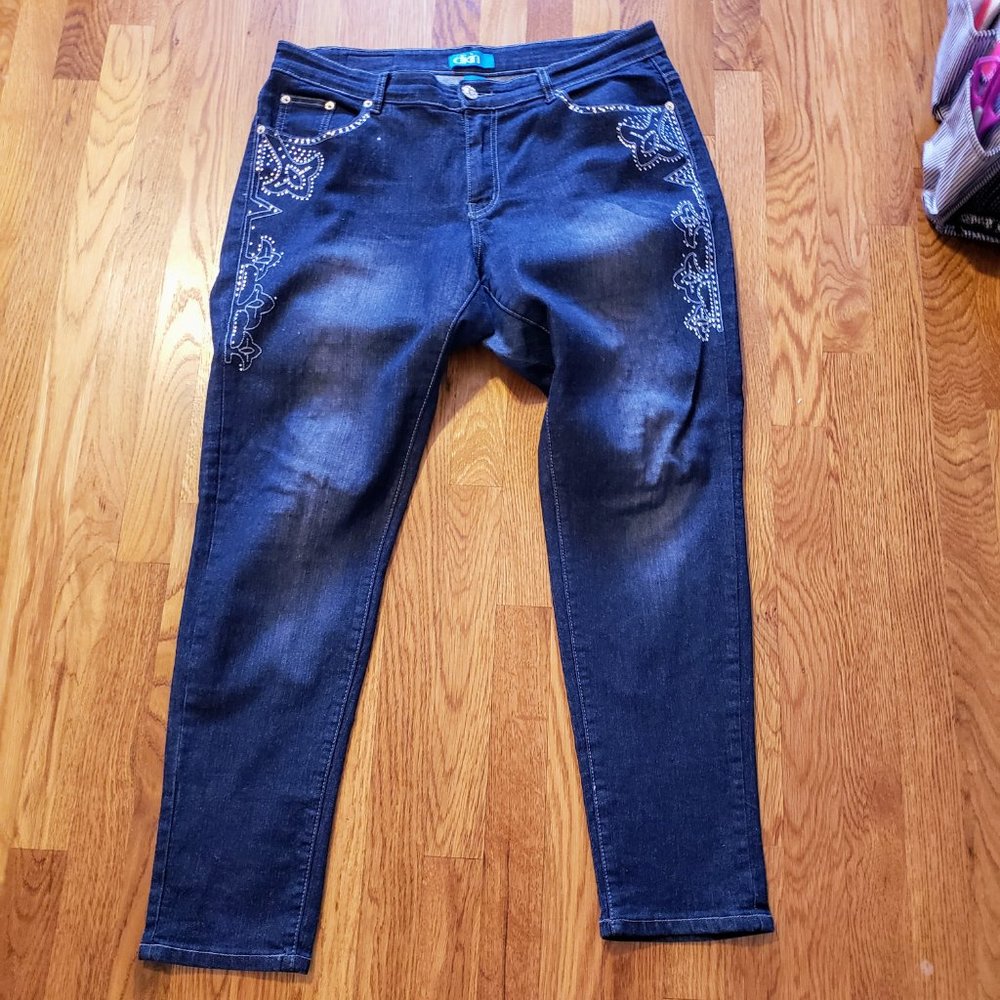 Dkin ladies dark jeans embellished 16W